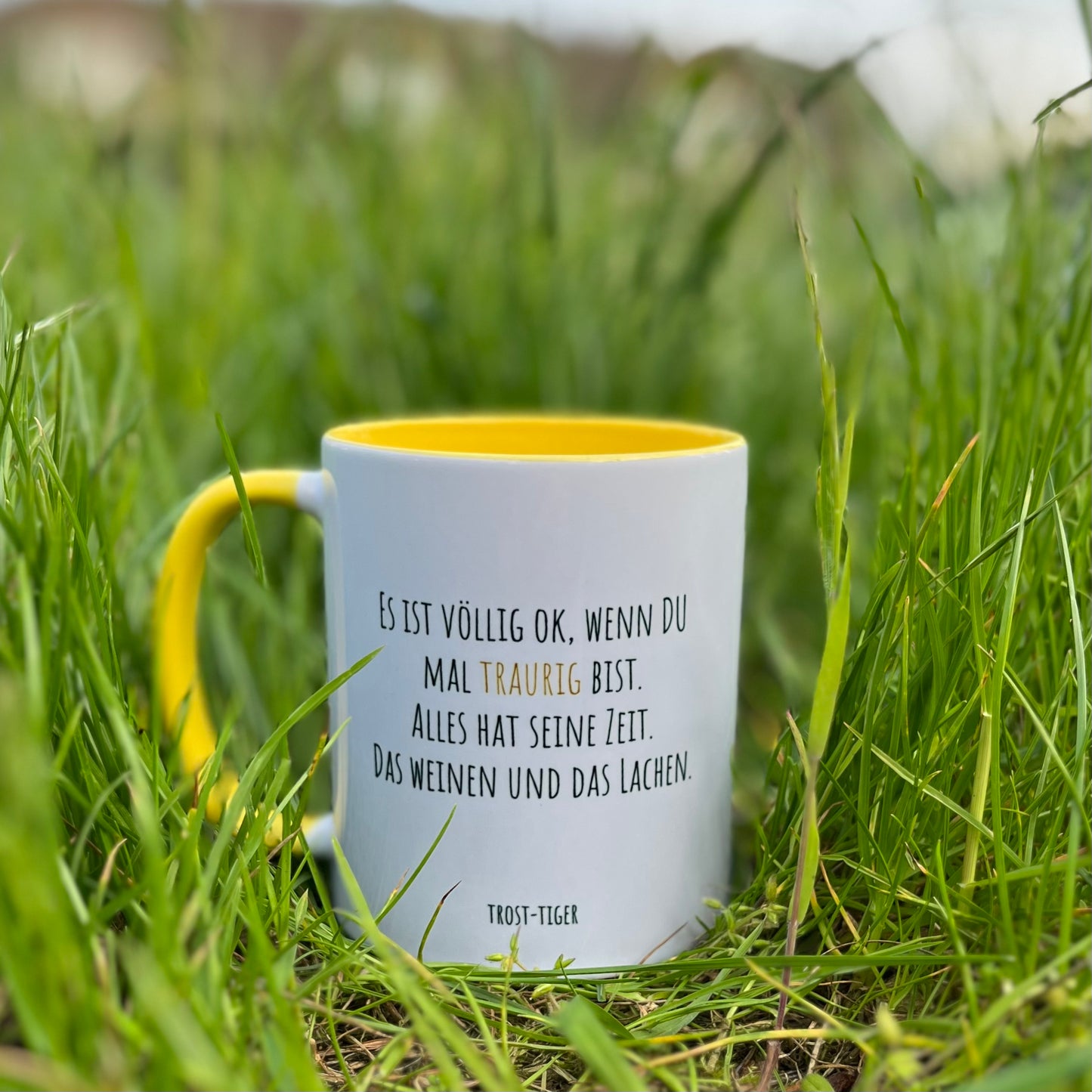 Trost-Tiger Tasse "Alles hat seine Zeit"