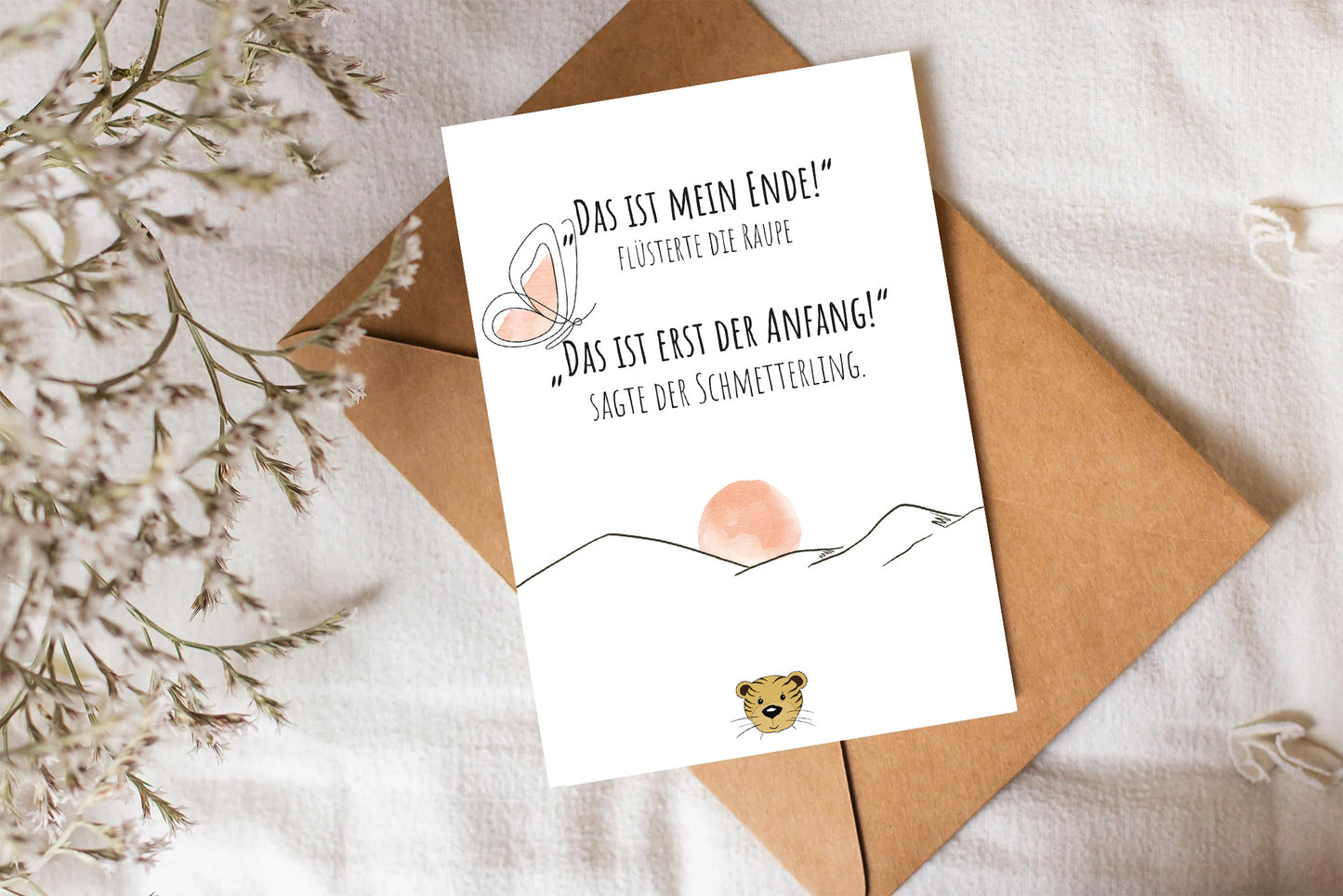 Trost-Tiger Postkarte "Das ist erst der Anfang!"