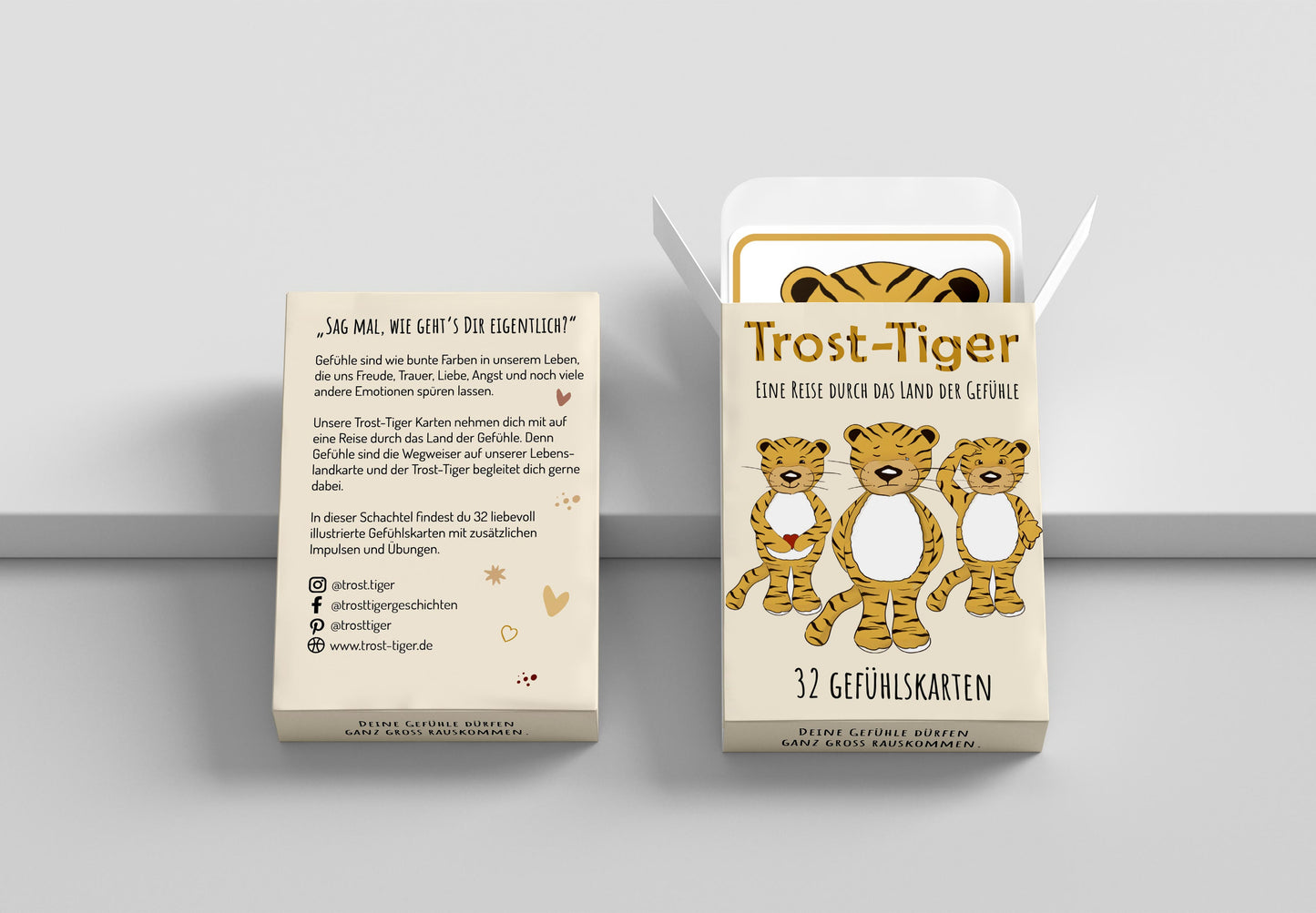 Trost-Tiger Gefühlskarten, 32 Karten, mit Übungen und Impulsen