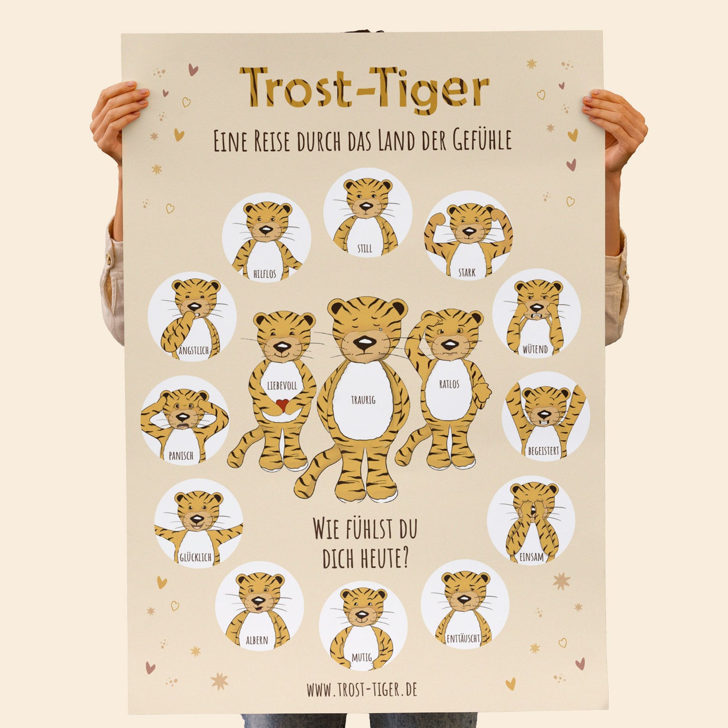 Trost-Tiger Poster "Reise durch das Land der Gefühle"