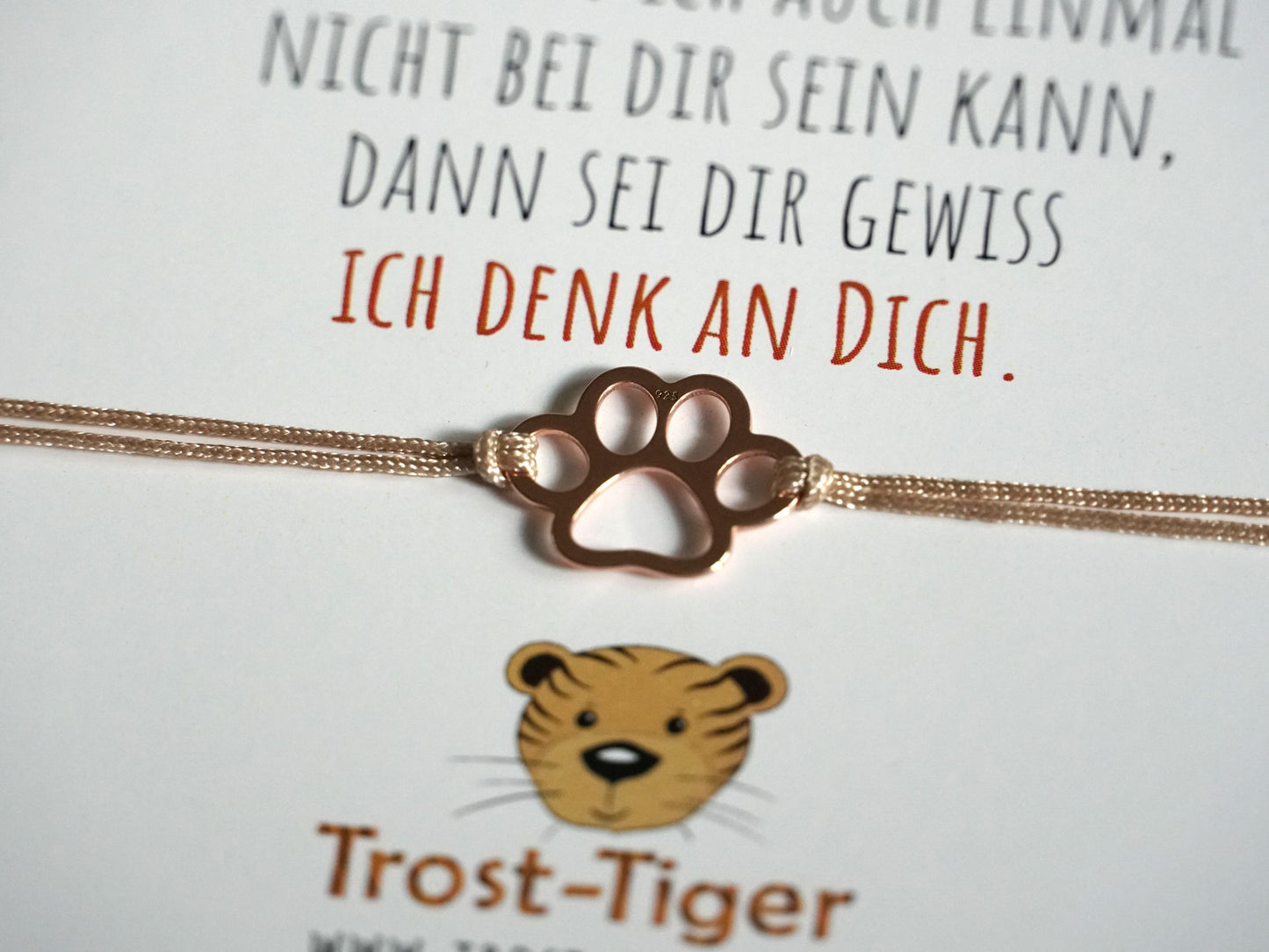 Trost-Tiger Armband mit Echtschmuck Anhänger "Tatze"