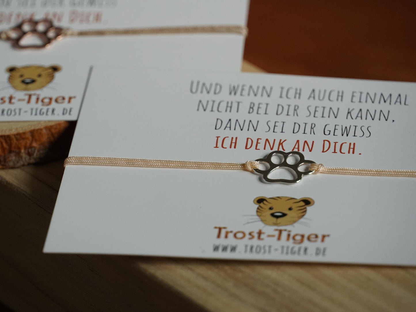 Trost-Tiger Armband mit Echtschmuck Anhänger "Tatze"