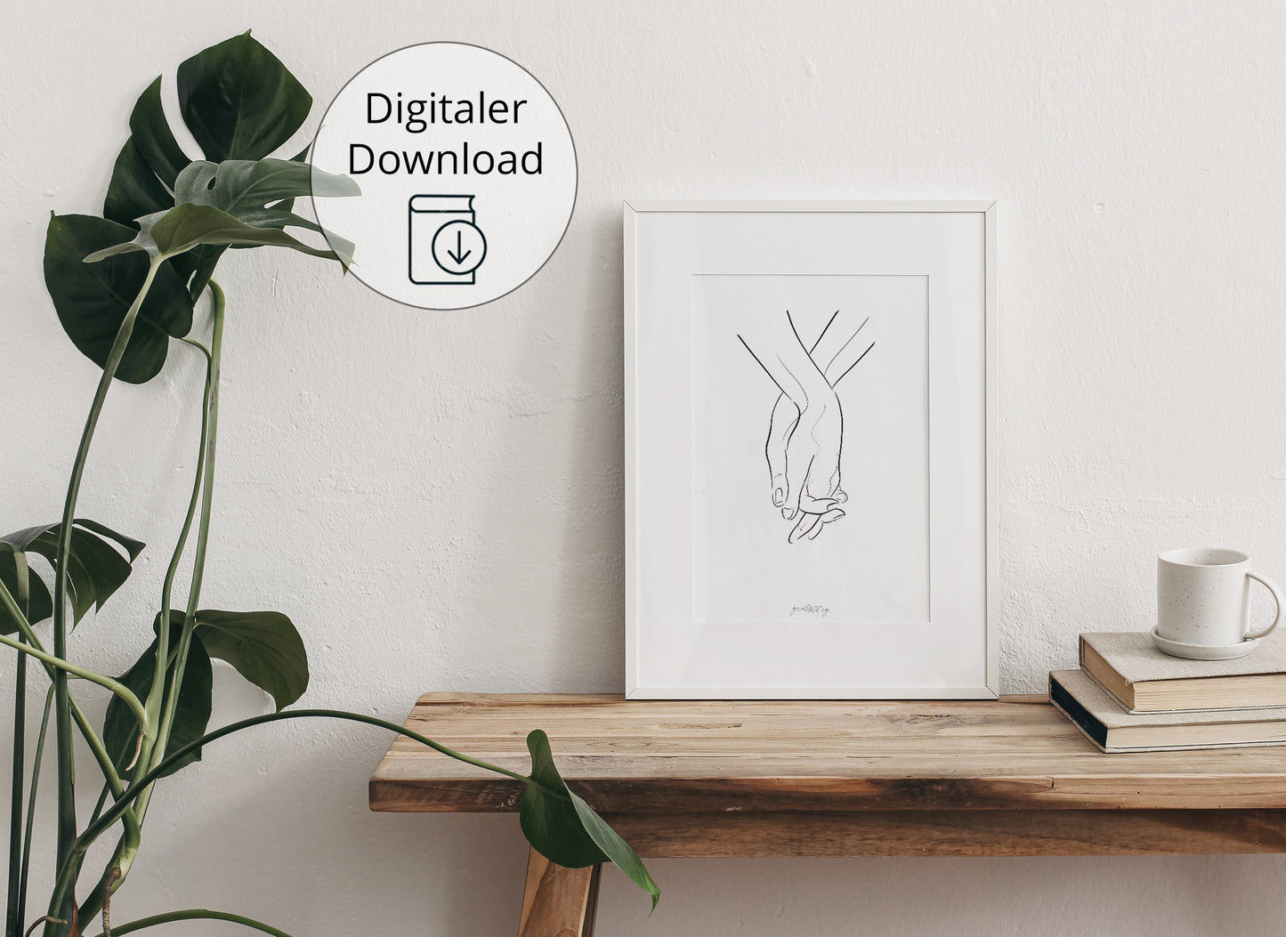 Digitaler Download, Line Art Poster "Hände"