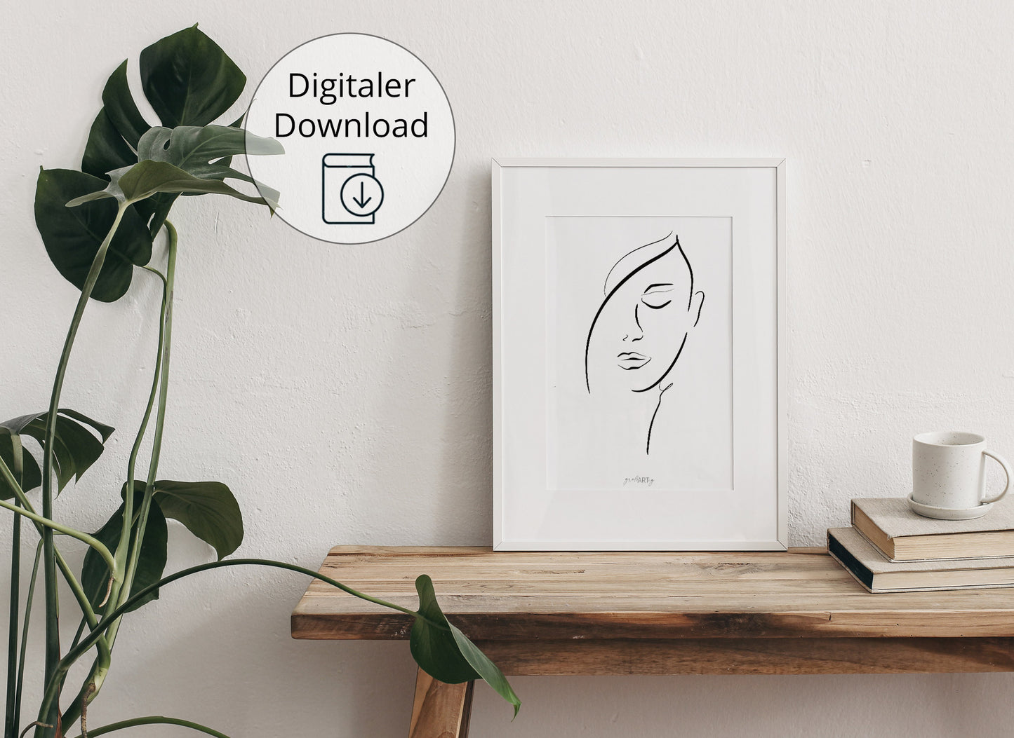 Digitaler Download, Line Art Poster "Frauenkopf"