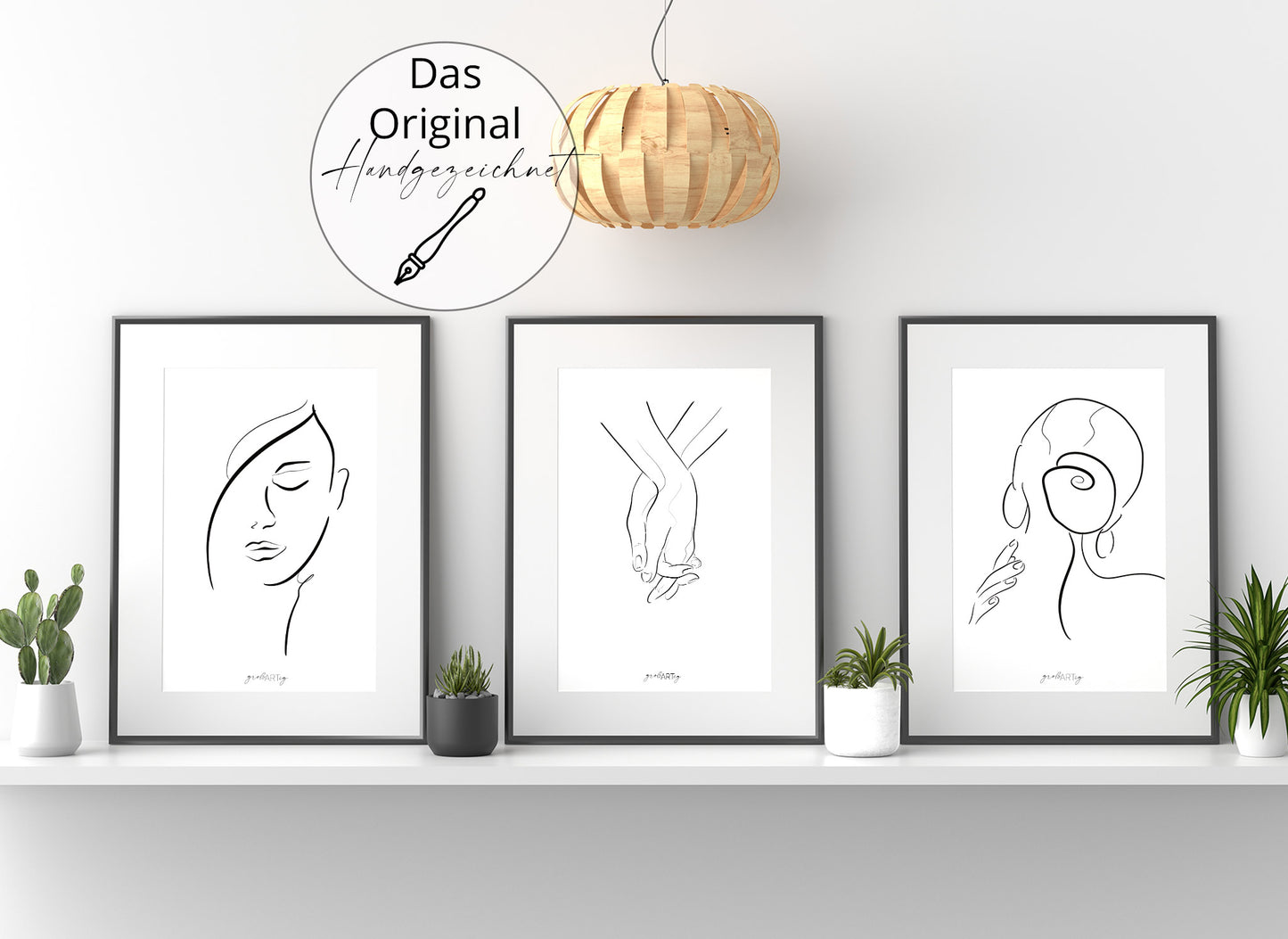 Line Art Poster "Frauenkopf", handgezeichnet, Original oder Download