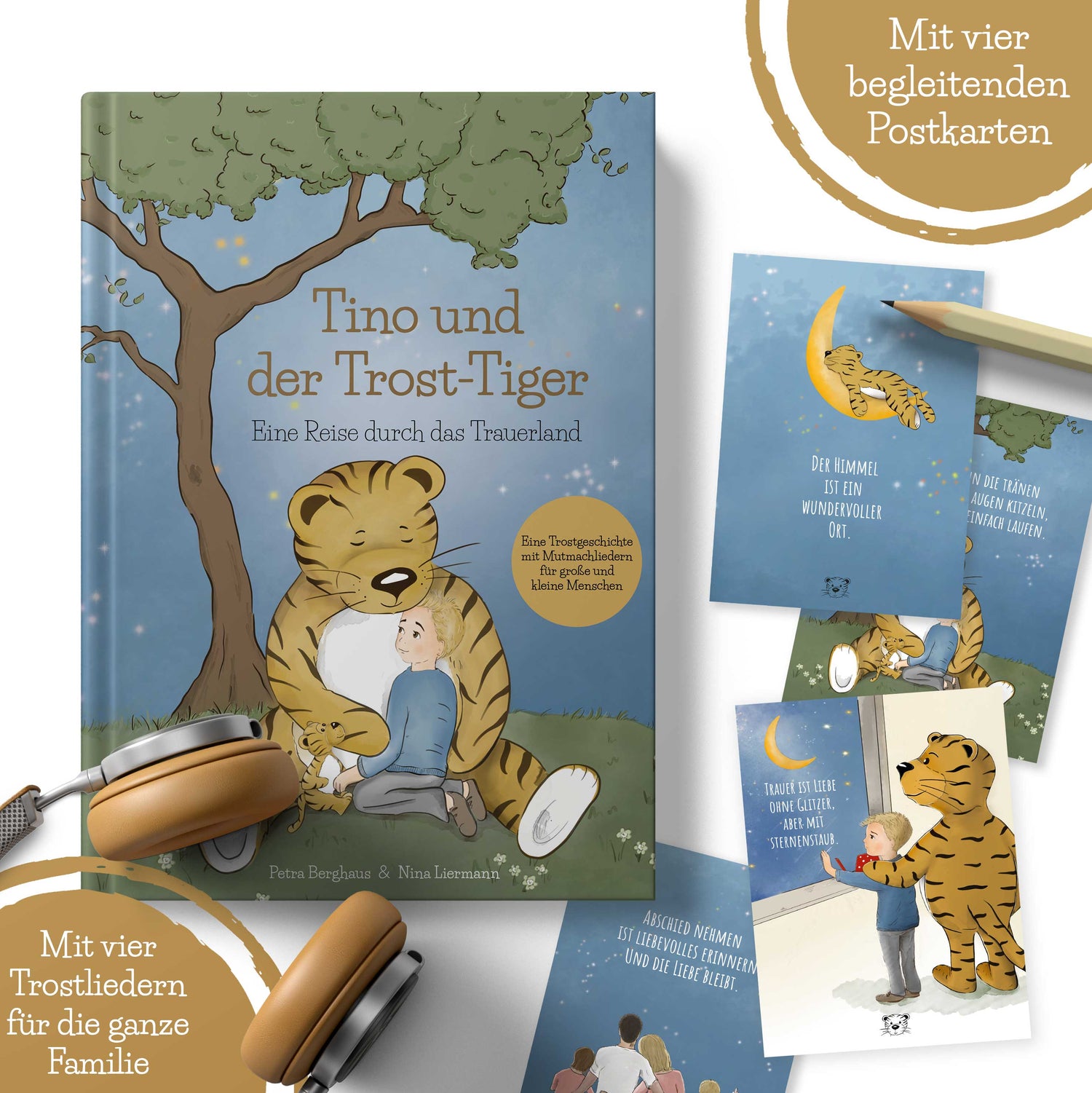 Tod und Trauer bei Kindern, Trost-Tiger und Tino, Trauerlandreise von Petra Berghaus und Nina Liermann