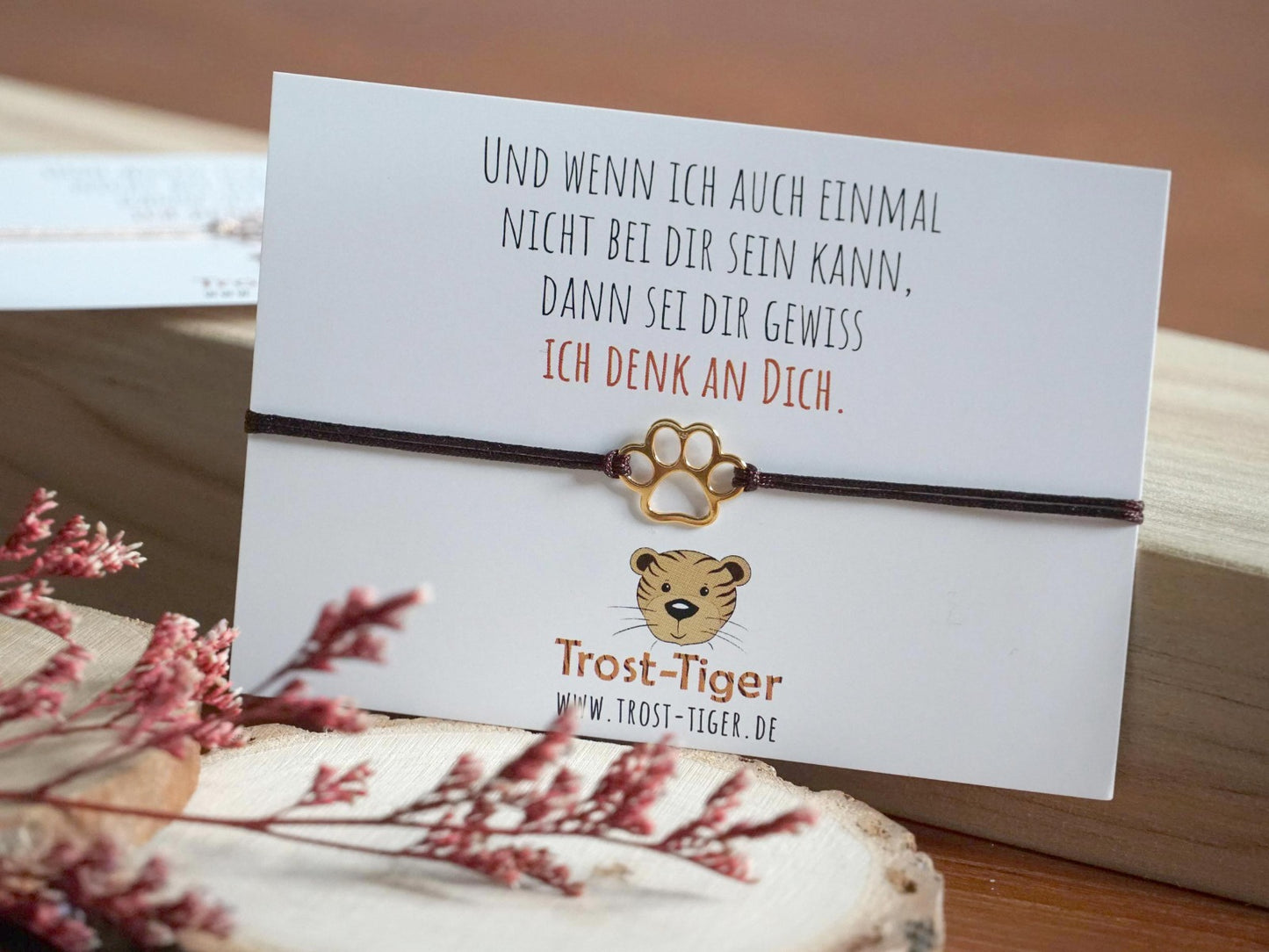 Trost-Tiger Armband mit Echtschmuck Anhänger "Tatze"