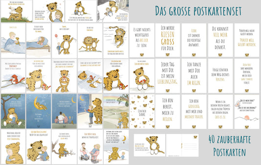 Das riesengroße 40-teilige Trost-Tiger Postkarten-Set - Versandkostenfrei!