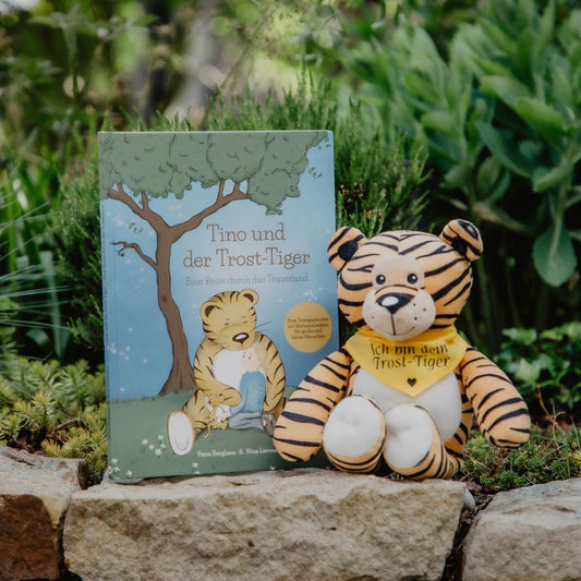 Kleines Trost-Tiger Kinderbuch-Paket mit Halstuch