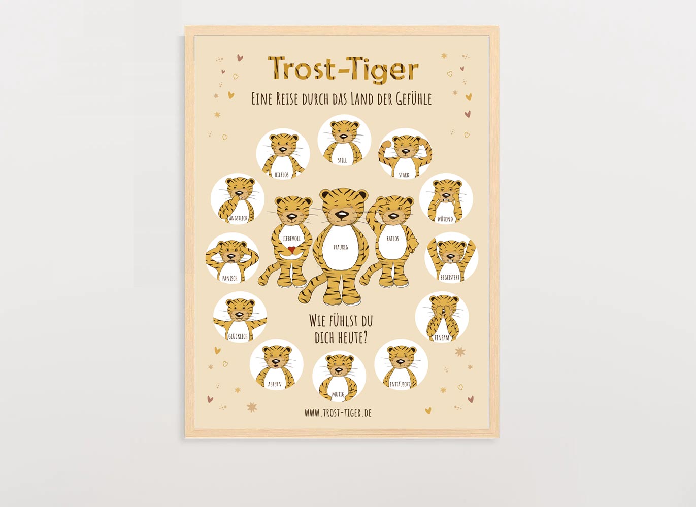 Trost-Tiger Poster "Reise durch das Land der Gefühle"