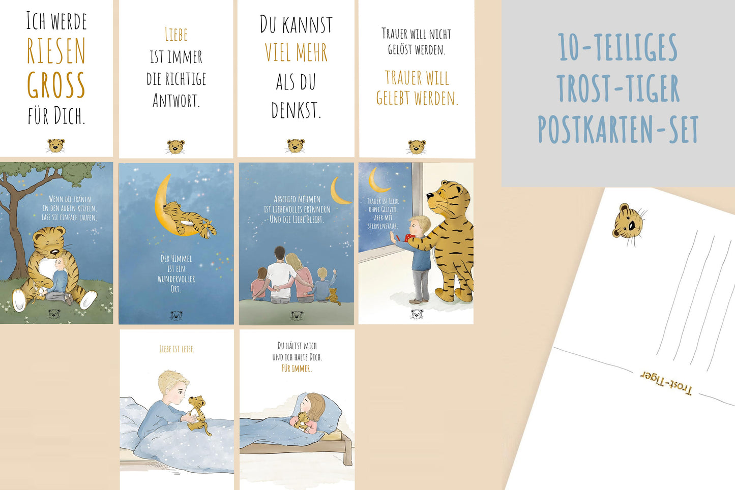 Das kleine Trost-Tiger Postkarten-Set (10 zauberhafte Trost-Postkarten)