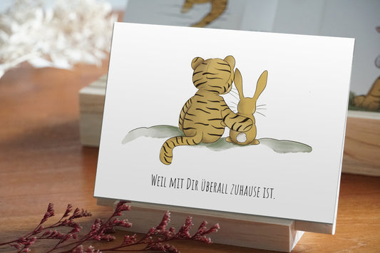 Osteredition: Trost-Tiger Postkarte - "Tiger und Hase"