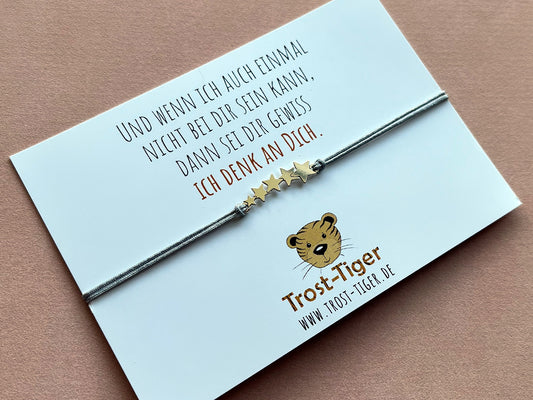 Armband mit Echtschmuck Anhänger "Sterne" und Postkarte