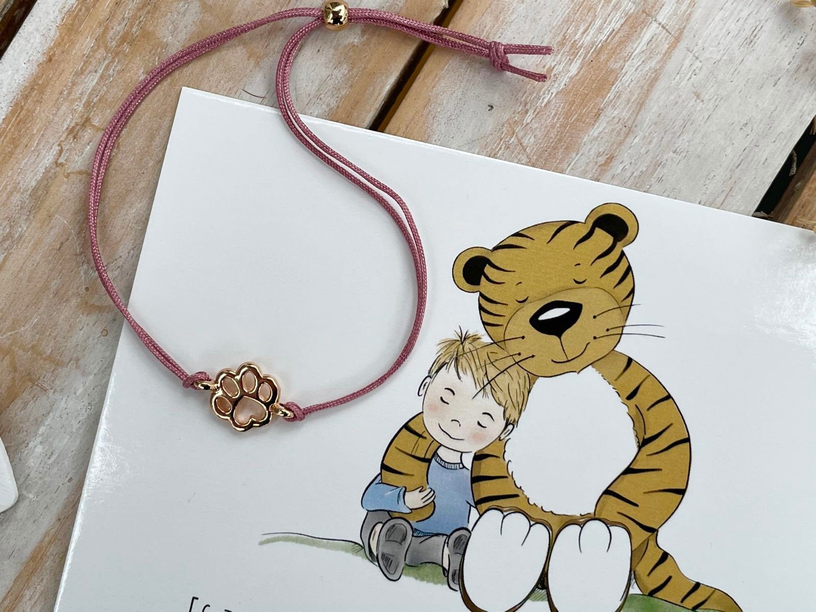 Trost-Tiger Armband, Pfote, Farbauswahl, Tatze, Freundschaftsarmband, Trauer