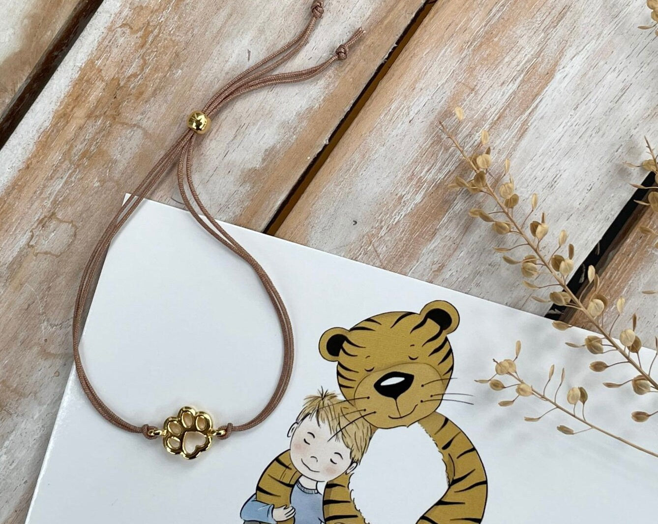 Trost-Tiger Armband, Pfote, Farbauswahl, Tatze, Freundschaftsarmband, Trauer