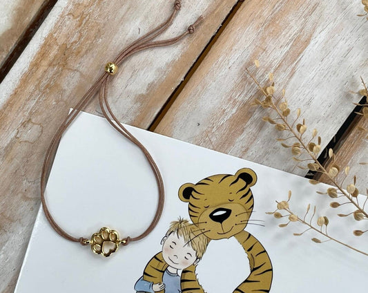 Trost-Tiger Armband, Pfote, Farbauswahl, Tatze, Freundschaftsarmband, Trauer