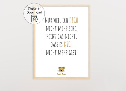 Digitaler Download Poster Trost-Tiger, Plakat Deko Kinderzimmer, Kunstdruck, Print, Sprüche Kinderbild