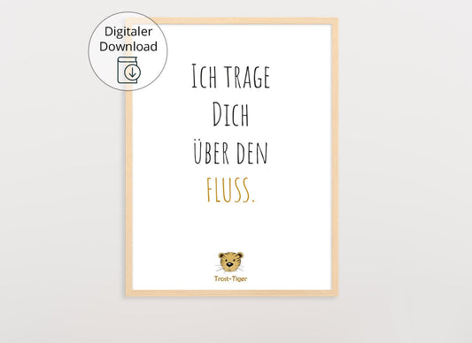 Digitaler Download Poster Trost-Tiger, Plakat Deko Kinderzimmer, Kunstdruck, Print, Sprüche Kinderbild