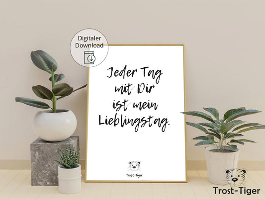 Digitaler Download Poster Trost-Tiger, Plakat Deko Kinderzimmer, Kunstdruck, Print, Sprüche Kinderbild