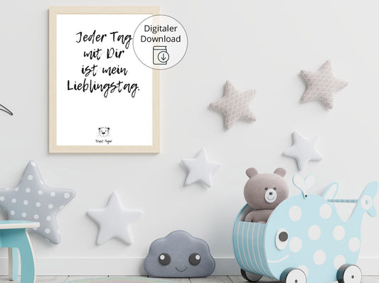 Digitaler Download Poster Trost-Tiger, Plakat Deko Kinderzimmer, Kunstdruck, Print, Sprüche Kinderbild